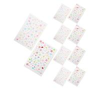 JOINPAYA Strass Autocollants Visage 10 Pcs - Patchs de Maquillage Adhésifs Strass Multi-couleurs - Accessoires Visage pour Carnaval, Festival et Cosplay