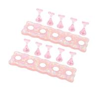 JOINPAYA Support à Ongles Magnétique Rose Base Forte en Plastique, Design Long Vague Stylé, Portable pour Manucure, pour Salon et Débutants en Nail Art