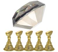 JOINPAYA Support à Ongles pour Nail Art 6 Pièces Base Diamantée Colorée Support Magnétique pour Vernis à Ongles Porte-ongles à Pression pour Manucure et Pratique Kit pour Débutants
