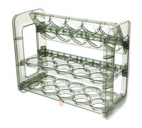 JOINPAYA Support à Œufs pour Réfrigérateur, Étagère à 3 Niveaux en Plastique Vert, Design Rabattable, Grosse Capacité, Cuisine et Porte du Frigo