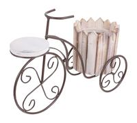 JOINPAYA Support de Jardinière en Fer Forgé Blanc, Porte-fleurs Vintage pour Balcon et Jardin, Présentoir à Plantes Décoratif Double Panier, Pot de Fleurs Métal pour Maison et Terrasse