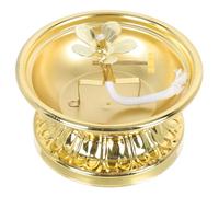 JOINPAYA Support de Lampe à Beurre Bouddhiste en Alliage Doré Vintage, Porte-Lampe à Huile Ancien pour Maison et Bureau, Ambiance Relaxante et Décor Charmant
