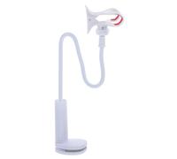 JOINPAYA Support de Téléphone Portable à Clip Blanc en Abs Coussinet Antirayures, Support Robuste et Stable pour Smartphones et Petits Liseuses, Réglable pour Bureau et Webcasts, Plage