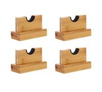 JOINPAYA Support Mural en Bambou pour Batte de Baseball 4 Pièces Rainures Standard, Support de Rangement Vertical pour Battes de Baseball et Softball, Décoration Murale pour Fans