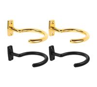 JOINPAYA Support Mural pour Queues de Billard Métal Lot de Crochets Robustes Dorés et Noirs Porte-queues pour Rangement Compact et Organisation des Accessoires de Billard