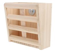 JOINPAYA Support pour Cochon Bois Mangeoire pour Lapins avec Barrière Étagère pour Cage Système De Fixation Inclus