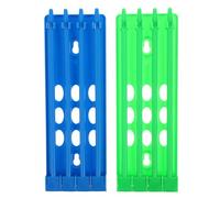 JOINPAYA Supports Porte-bagues pour Pigeons Voyageurs en Plastique Solide, Râtelier Multi-Trous 2 Pièces Bleu et Vert, Accessoire de Gestion Volaille pour Élevage et Tri des Races