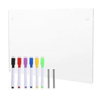 JOINPAYA Tableau Blanc Effaçable à Sec en Acrylique Transparent 30X40 CM pour Bureau 6 Feutres Blancs et 2 Punaises Publicitaires 7 CM - Tableau Mémo Pratique pour Organisation Quotidienne