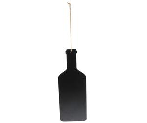 JOINPAYA Tableau Noir en Bois à Messages, Panneau D'affichage Suspendu en Bois, Forme Bouteille de Vin, Noir, pour Écrire des Notices, Enseigne de Boutique, Déco Jardin et Maison