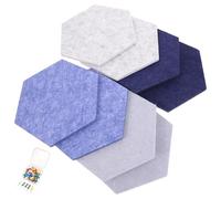JOINPAYA Tableaux d'Affichage Muraux Hexagonaux en Feutrine Lot de 8 Pièces Tableau Photo et Mémo Auto-Adhésif Épais pour Fixation Punaises Couleurs Bleu Marine Bleu Océan Gris Clair