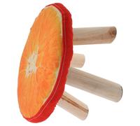 JOINPAYA Tabouret Créatif en Bois Massif Orange, Petit Repose-Pieds Antidérapant de Champignon, pour Se Chausser, Salon de Manucure et Chambre D’garçon et Filles, Meuble Pratique