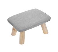 JOINPAYA Tabouret Repose-Pieds en Bois Massif, Surface Antidérapante, Taille 35x25x20 Cm, Couleur Gris Clair, Petit Banc Décoratif Multifonction pour Bureau Assis-Debout, Chaise de Gaming