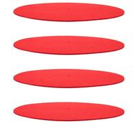 JOINPAYA Tapis Rond Rétro en Feutre de Laine Rouge 12 Pouces Antidérapant - Lot de 4 - Décoration Vintage pour Amateurs de Musique Lavable en Machine Salon et Chambre