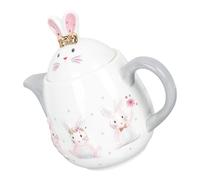 JOINPAYA Théière en Céramique de Lapin pour Pâques, 1 Pièce, Grosse Capacité, sans Filtre, Pichet D'eau Décoratif pour Thé Chaud, Thé Glacé et Jus, Usage Familial et Fêtes