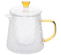 JOINPAYA Théière Infuseur en Verre Borosilicate 450 Ml Résistante Haute Température Poignée Dorée, Utilisation au Bureau la Maison, Ustensile de Thé pour Feuilles