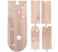 JOINPAYA Toise Murale en Bois Robuste pour Garçon et Filles, Règle de Hauteur Amovible 1,5 M, Décoration de Chambre D’garçon et Filles Étoiles, Tableau Mural de Croissance Pratique