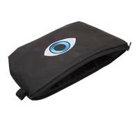 JOINPAYA Trousse de Maquillage Paquet à Main Œil Maléfique, Trousse de Toilette Zippée Noire Motif Œil Bleu, Compacte et Portable, pour Voyage, Sport et Rangement Cosmétiques Femme