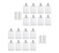 JOINPAYA Trousse de Voyage 17 Pièces pour Cosmétiques - 15 Flacons Rechargeables 50 Ml en Plastique Souple Transparent, 2 Feuilles D’étiquettes Étanches, Pochette Rangement Lotion Pratique