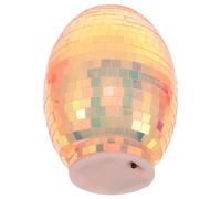 JOINPAYA Œuf Disco en Verre Décoratif Orange, Boule Miroir Disco Rétro pour Décoration de Table et Bureau, Ornement Lumineux pour Fête et Présents de Pâques, Centre de Table