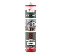Joint acrylique mastic d'étanchéité mur porte Blanc 12 x 300 ML