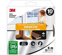 Joint adh?sif porte et fen?tre mauvais ?tat 3M Premium 2 ? 4 5 mm marron L.6 m