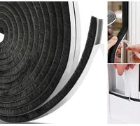 Joint Autocollant pour Porte et Fenêtre, Isolant Anti Froid 10m x 9mm x 5mm | S'adapte aux interstices de 2 à 4 mm, même irréguliers - Facile à poser, économe en énergie, Noir