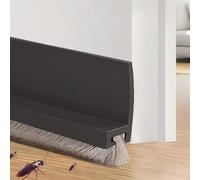 Joint Bas de Porte, Bas de Porte Anti Pluie, Dessous de porte, Boudin de porte Isolant, Coupe-Froid Portes Étanche, Isolation Énergétique, anti-Poussière et anti-Insectes (Noir, 100mm)