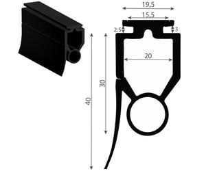 Joint caoutchouc profilé optique barre palpeuse Simu-Somfy