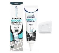 Joint Carrelage - Colle Carrelage, Mortier à Joints Avec Spatule | Joint Salle de Bain, Remplissage Répare et Renouvelle - 250gr (Blanc)