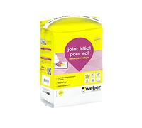 Joint carrelage souple hydrofugé, 5 kg, beige crème, idéal pour sols et carreaux rectifiés de largeur de 2 à 20 mm, WEBERJOINT INTEGRAL, WEBER
