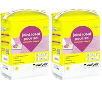Joint carrelage souple hydrofugé, 5 kg, gris perlé, idéal pour sols et carreaux rectifiés de largeur de 2 à 20 mm, WEBERJOINT INTEGRAL, WEBER (Lot de 2)