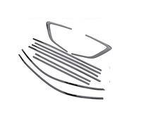 Joint Coffre Voiture Bande Moulage Fenêtre Voiture Noire En Acier Inoxydable Pour CRV Pour CR-V 2023 + Garniture Couverture Latérale Pilier 10 Pièces(Black window)