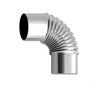 Joint coudé en acier inoxydable à 90° de 60 mm de diamètre - Tuyau de conduit de combustion antirouille pour chauffe-eau, cheminées, poêles à bois et tente thermique chauffant dans la ventilation