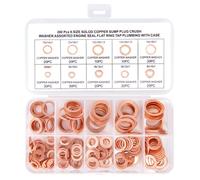 Joint cuivre bague rondelle - 200, M5-M14 assortiment bouchon vis vidange huile - Cuivre Aucuneary