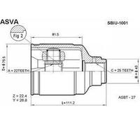JOINT CV INTÉRIEUR COMPATIBLE AVEC SUBARU FORESTER S10 ATM 2.0 96-02, IMPREZA...
