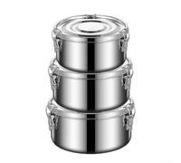 Joint de bol de riz à la vapeur en acier inoxydable 304 avec boucle étanche et couvercle épais pour la maison, la cuisine, la congélation, le réchauffement des aliments, rétention de la chaleur (12-14