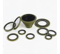 Joint de bouchon de vidange d'huile en caoutchouc métallique pour rondelles collées M6/M8/M10/M12/M14/M16~M60, joint d'étanchéité combiné M20 (10 pièces)