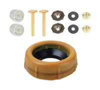 Joint de bride de toilette à installation rapide avec anneaux en cire épais et capuchons de boulons élégants, joints faciles à anneaux