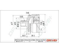 Joint de cardan DP2110.10.1114 Drve+ pour AUDI VW SKODA
