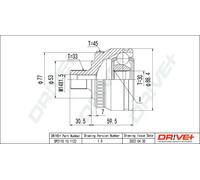 Joint de cardan DP2110.10.1122 Drve+ pour AUDI VW SKODA