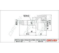 Joint de cardan DP2110.10.1202 Drve+ pour OPEL FIAT ALFA ROMEO