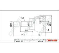 Drve+ DP2110.10.1222 Jeu de joints, arbre de transmission pour FORD