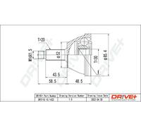 Joint de cardan DP2110.10.1432 Drve+ pour SKODA VW