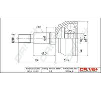 Joint de cardan DP2110.10.1503 Drve+ pour PORSCHE VW AUDI