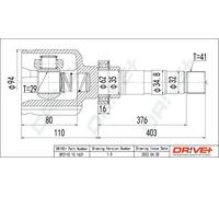 Joint de cardan DP2110.10.1631 Drve+ pour FIAT PEUGEOT CITROËN