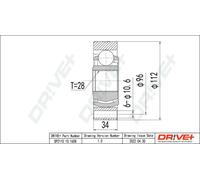 Drve+ DP2110.10.1658 Jeu de joints, arbre de transmission pour AUDI,PORSCHE,VW