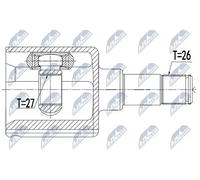 Joint de cardan du côté boîte de vitesses NPW-FR-058 NTY pour FORD KUGA I