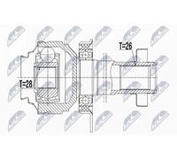Joint de cardan Essieu avant droit NPW-WW-051 NTY pour VW MULTIVAN T5