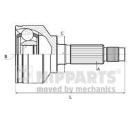 Joint de cardan J2820508 NIPPARTS pour KIA RIO I A trois volumes