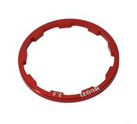 Joint de cassette de vélo en alliage d'aluminium avec entretoises de roue libre pour un montage et une réparation sécurisés du moyeu de vélo (rouge, 2,5 mm)